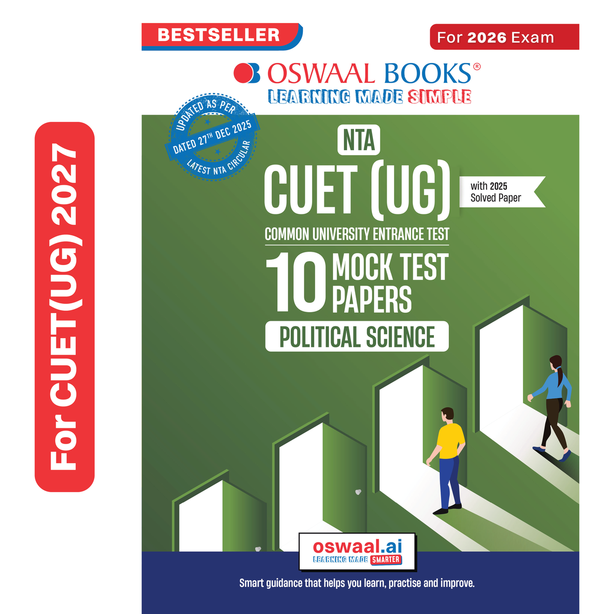 Oswaal NTA CUET (UG) 10 Mock Test Papers Political Science For 2026 Exam (Section-II) (as per latest 27 Dec., notification) | 500+ MCQs for Practice | Includes 2025 Paper- fully solved | With Oswaal AI