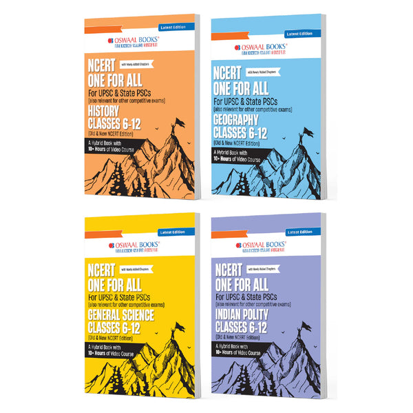 NCERT One for All Book For UPSC and State PSCs History, Geography, General Science and Indian Polity (Set of 4 Books) (Old and New NCERT Edition) Latest Edition