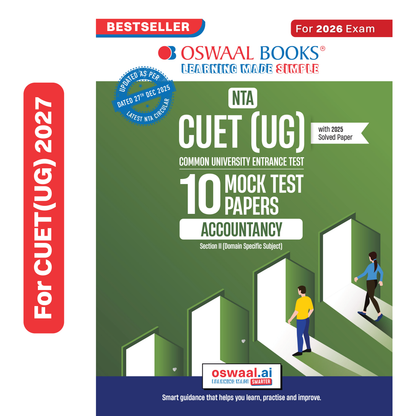 Oswaal NTA CUET (UG) 10 Mock Test Papers Accountancy For 2026 Exam (Section-II) (as per latest 27 Dec., notification) | 500+ MCQs for Practice | Includes 2025 Paper- fully solved | With Oswaal AI