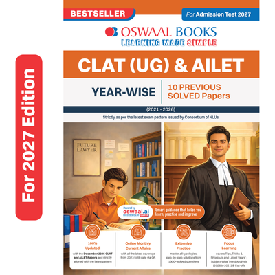 Oswaal CLAT (UG) & AILET | Year-wise | 10 Previous Solved Papers | (2021-2026) | For 2027 Admission Test