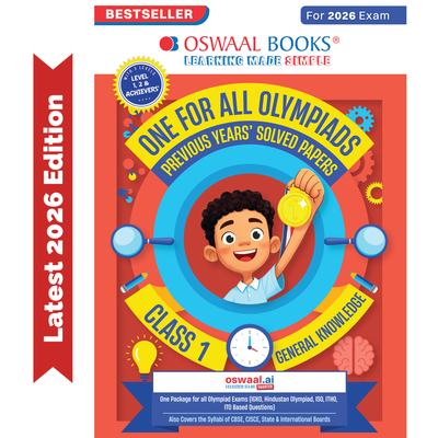 Oswaal One For All Olympiads Class 1 General Knowledge (GK) Prep-Guide Book | Chapter-wise Previous Years' Solved Papers | Questions for SOF& Other Exams 2026 | With Sample Practice Papers & Oswaal.AI