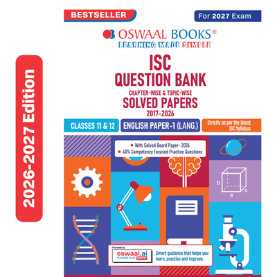 Oswaal Class 11 & 12 ISC English Paper 1 Language Question Bank (2017-2026) | Chapter-wise & Topic-wise with Competency Based Questions | For 2027 Exam | With Solved 2026 Board Paper | Self-Assessment Papers