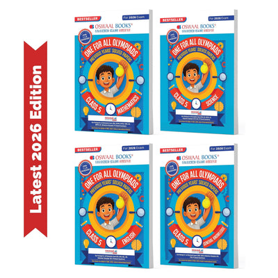 Oswaal One for All Olympiads | Class 5 Maths, Science, English, GK | Chapter-wise Previous Years' Solved Papers | Prep-Guide With Level 1, 2 & Achievers Section (Set of 4 Books) For 2026 Exam