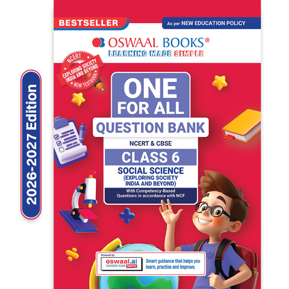Oswaal CBSE Class-6 One for All Social Science (Exploring Society: India and Beyond) For 2026-27 Exam | As Per Latest NCERT & CBSE Syllabus | Chapter-wise Question Bank, Revision Notes, Theory, Maps & Competency Based Questions