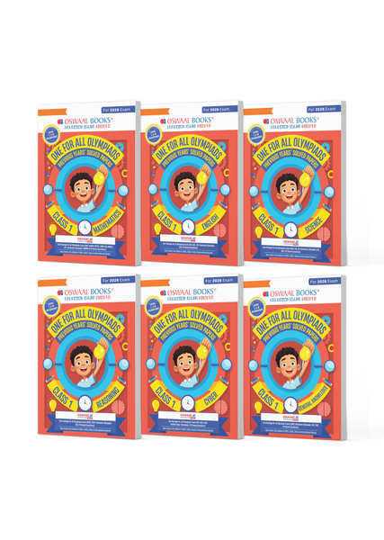 One For All Olympiad Chapter-wise Previous Years' Solved Papers, Prep-Guide Class 1 (Set of 6 Books) Maths, English, Science, Reasoning, Cyber & General Knowledge (For 2026 Exam)