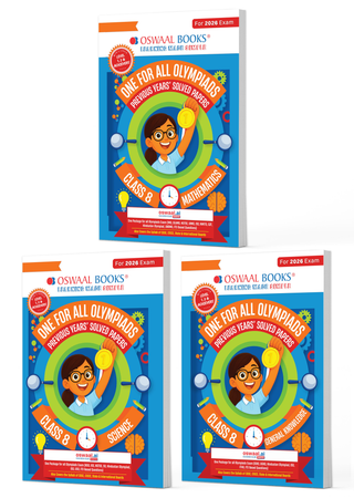 One for All Olympiads | Class 8 Maths, Science, GK | Chapter-wise Previous Years' Solved Papers | Prep-Guide With Level 1, 2 & Achievers Section (Set of 3 Books) For 2026 Exam
