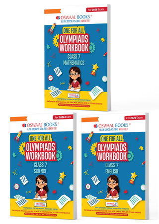 One For All Olympiad Workbook Class 7 (Set of 3 Books) Maths, Science & English For 2026 Exam