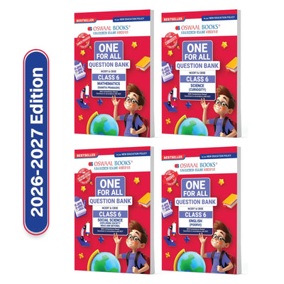 Oswaal One For All Question Banks NCERT & CBSE Class 6 (Set of 4 Books) Maths, Science, Social Science & English For Latest Exam