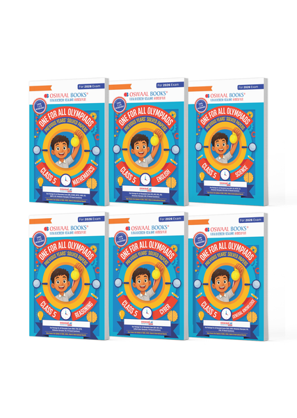One For All Olympiad Chapter-wise Previous Years' Solved Papers, Prep-Guide Class 5 (Set of 6 Books) Maths, English, Science, Reasoning, Cyber & General Knowledge (For 2026 Exam)