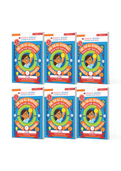 One For All Olympiad Chapter-wise Previous Years' Solved Papers, Prep-Guide Class 8 (Set of 6 Books) Maths, English, Science, Reasoning, Cyber & General Knowledge (For 2026 Exam)