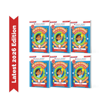 Oswaal One For All Olympiad Chapter-wise Previous Years' Solved Papers, Prep-Guide Class 8 (Set of 6 Books) Maths, English, Science, Reasoning, Cyber & General Knowledge (For 2026 Exam)