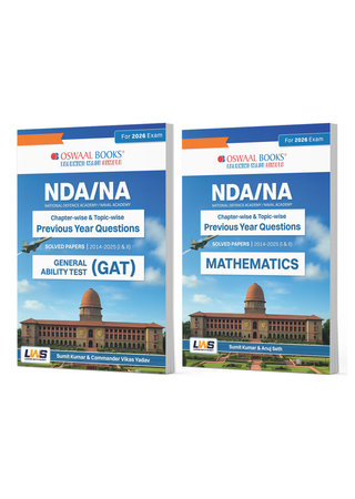 NDA-NA (National Defence Academy/Naval Academy) Chapter-wise & Topic-wise Previous Year Questions Solved Papers (2014-2025)  (I & II) General Ability Test & Mathematics (Set of 2 Books) For 2026 Exam