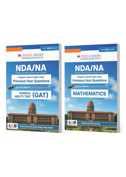 NDA-NA (National Defence Academy/Naval Academy) Chapter-wise & Topic-wise Previous Year Questions Solved Papers (2014-2025) (II) English, General Studies, Mathematics (Set of 2 Books) For 2026 Exam