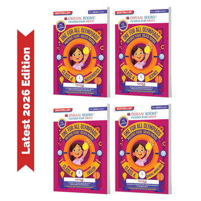 Oswaal One for All Olympiads | Class 4 Maths, Science, English, GK | Chapter-wise Previous Years' Solved Papers | Prep-Guide With Level 1, 2 & Achievers Section (Set of 4 Books) For 2026 Exam