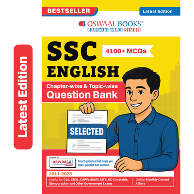 Oswaal SSC General English 15 Years Question Bank | 4100+ MCQs Tier-1 Chapter-wise & Topic-wise | SSC CGL, CHSL, MTS, CPO | Previous Years 2011-2025 | For 2026 Exam