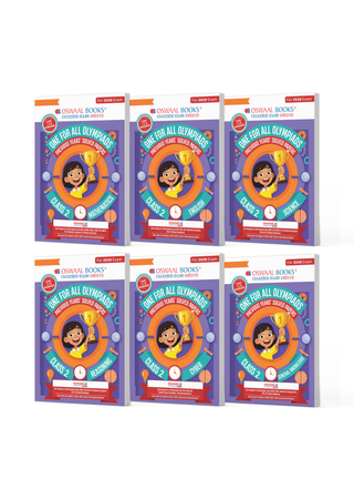 One For All Olympiad Chapter-wise Previous Years' Solved Papers, Prep-Guide Class 2 (Set of 6 Books) Maths, English, Science, Reasoning, Cyber & General Knowledge (For 2026 Exam)