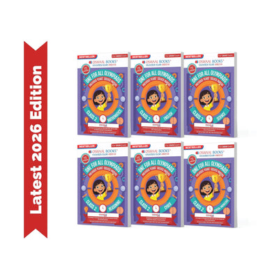 Oswaal One For All Olympiad Chapter-wise Previous Years' Solved Papers, Prep-Guide Class 2 (Set of 6 Books) Maths, English, Science, Reasoning, Cyber & General Knowledge (For 2026 Exam)
