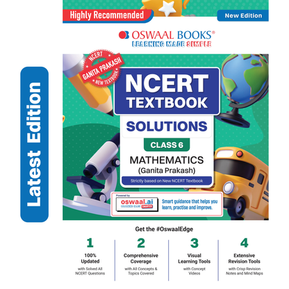 Oswaal NCERT Textbook Solutions Mathematics Class 6 | For CBSE 2026-27 Exam | Based on Latest NCERT Ganita Prakash | With Complete Solutions of Objective & Subjective Questions for Practice