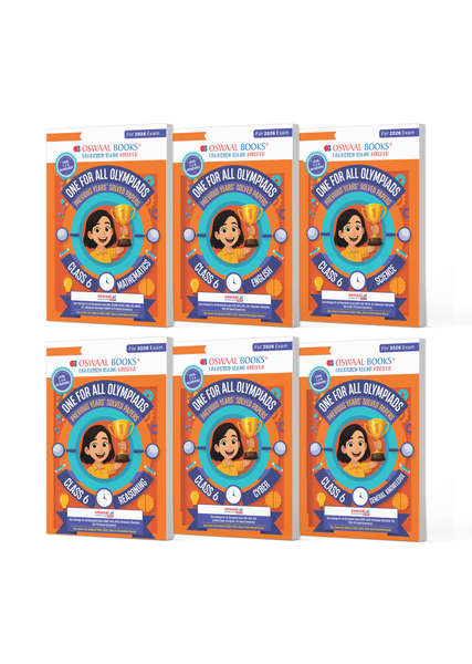 One For All Olympiad Chapter-wise Previous Years' Solved Papers, Prep-Guide Class 6 (Set of 6 Books) Maths, English, Science, Reasoning, Cyber & General Knowledge (For 2026 Exam)