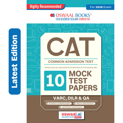 Oswaal CAT (COMMON ADMISSION TEST) | 10 Mock Test Papers | For 2026 Exam