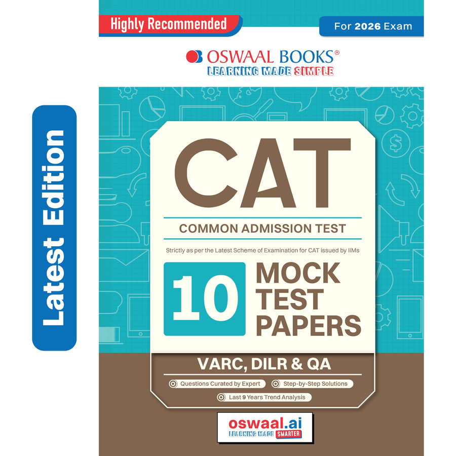 Oswaal CAT (COMMON ADMISSION TEST) | 10 Mock Test Papers | For 2026 Exam