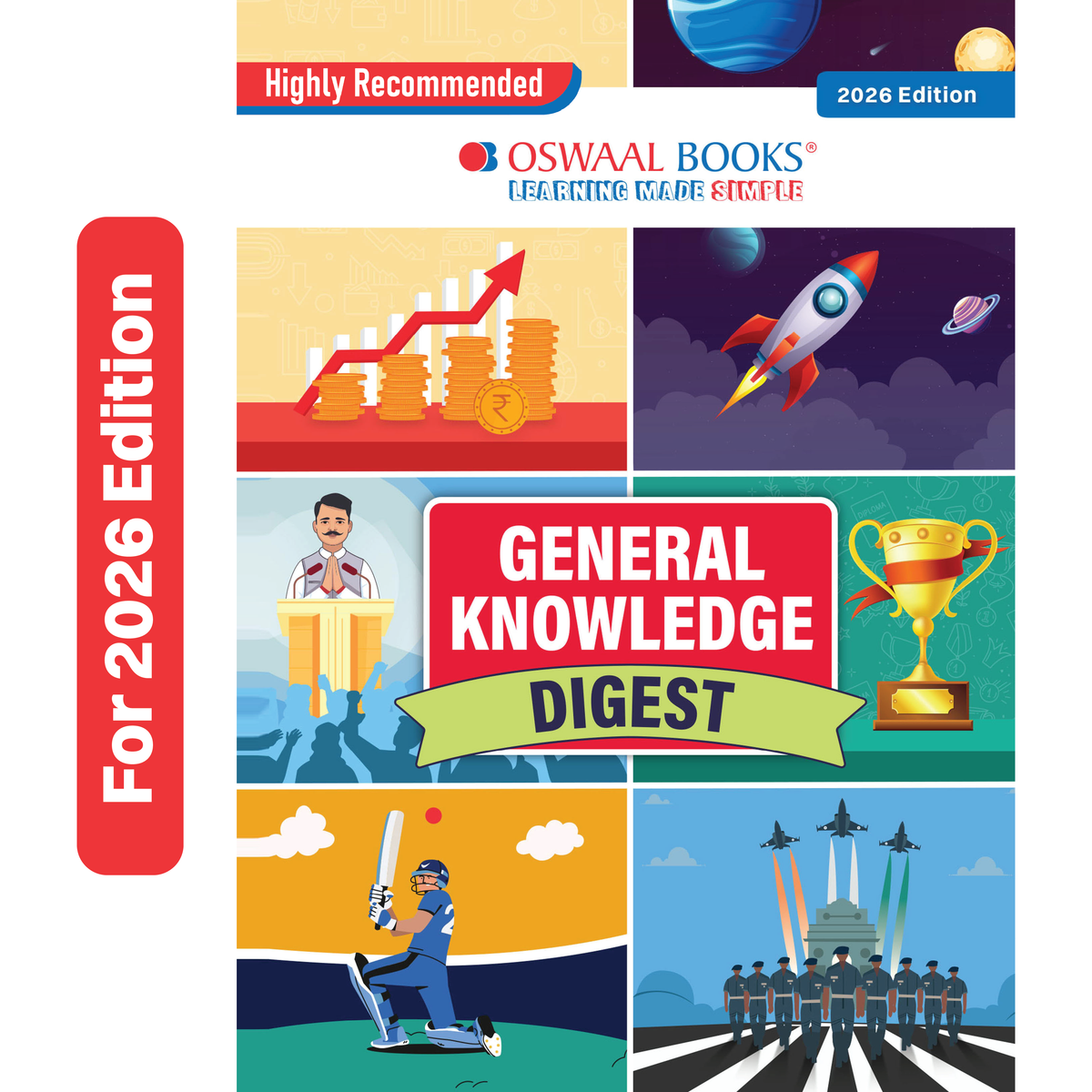 Oswaal General Knowledge Digest English Medium | GK + Current Affairs for All Competitive & Government Exams | Month-wise Updates, Infographics & One-Liners | SSC, Banking, Railways, UPSC, Defence | For 2026-27 Exams