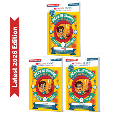 Oswaal One for All Olympiads | Class 7 Maths, Science, English | Chapter-wise Previous Years' Solved Papers | Prep-Guide With Level 1, 2 & Achievers Section (Set of 3 Books) For 2026 Exam
