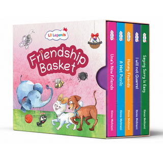 Lil Legends Friendship Basket Slipcase Set with 5 Board Books | Picture Stories for Kids | Boosts Vocabulary, Imagination and Social Skills | For Toddlers/Preschoolers | Age 2-5