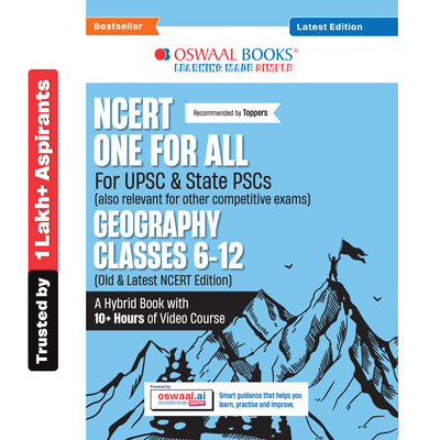 Oswaal NCERT One For All Book for UPSC & State PSCs | Geography Classes 6-12 (Old & New NCERT Edition) Latest Edition