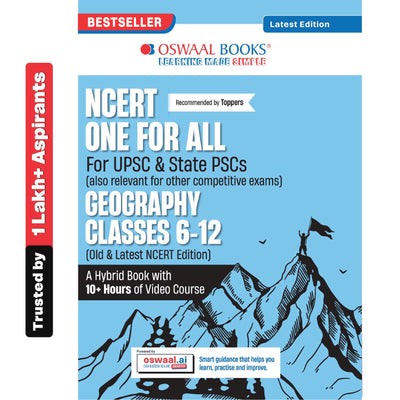 Oswaal NCERT One For All Book for UPSC & State PSCs | Geography Classes 6-12 (Old & New NCERT Edition) Latest Edition