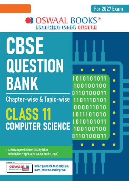 CBSE Class 11 Computer Science Question Bank | Chapter & Topic-wise Solved Papers (2017–2026) | Based on Latest Syllabus (April 2026) | Includes 2026 Papers | | For 2027 Exam