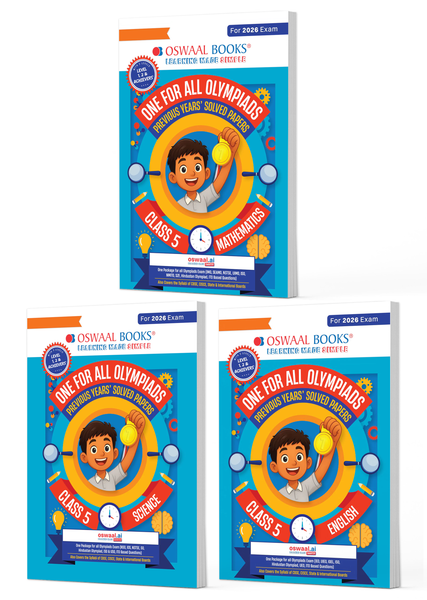 One for All Olympiads | Class 5 Maths, Science, English | Chapter-wise Previous Years' Solved Papers | Prep-Guide With Level 1, 2 & Achievers Section (Set of 3 Books) For 2026 Exam
