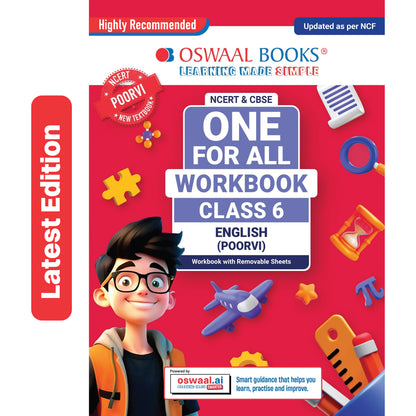 Oswaal One For All Workbook Class 6 English | NCERT & CBSE | Latest Poorvi| NCF Compliant | Competency-Based Assessment, Concept Mastery & Exam Practice