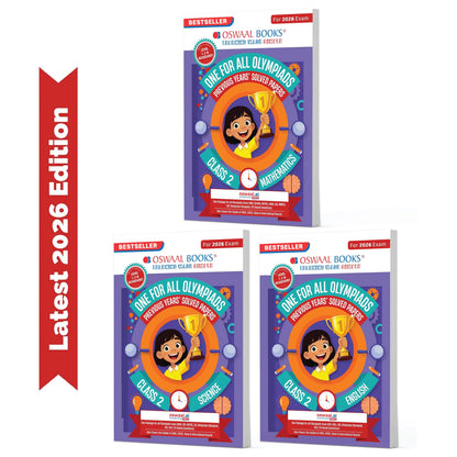 Oswaal One for All Olympiads | Class 2 Maths, Science, English | Chapter-wise Previous Years' Solved Papers | Prep-Guide With Level 1, 2 & Achievers Section (Set of 3 Books) For 2026 Exam
