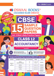 CBSE 15 Sample Question Papers Class 12 Accountancy for 2026 Board Exam (As per CBSE Sample Question Paper issued on 30 July 2025), recommended by 2025 CBSE Toppers with Chapter wise Highly Probable Questions