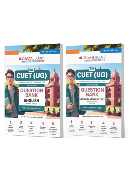 NTA CUET (UG) Question Banks | Chapterwise & Topicwise | English & General Aptitude Test | Set of 2 Books | Entrance Exam Preparation Books 2026