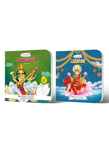 Mythology Board Book Set for Kids Age 3+ | Stories of Goddess Lakshmi & Goddess Saraswati | Illustrated Short Bedtime Tales from Indian Mythology
