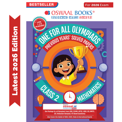 Oswaal One For All Olympiads Class 2 Maths Prep-Guide Book | Chapter-wise Previous Years' Solved Papers | Questions for SOF IMO & Other Olympiad Exams 2026 | With Sample Practice Papers & Oswaal.AI