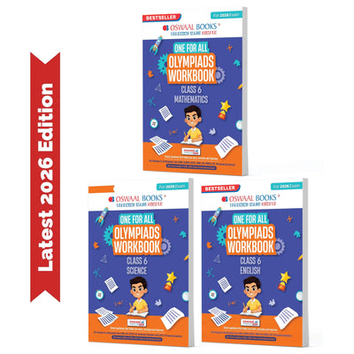 Oswaal One For All Olympiad Workbook Class 6 (Set of 3 Books) Maths, Science & English For 2026 Exam