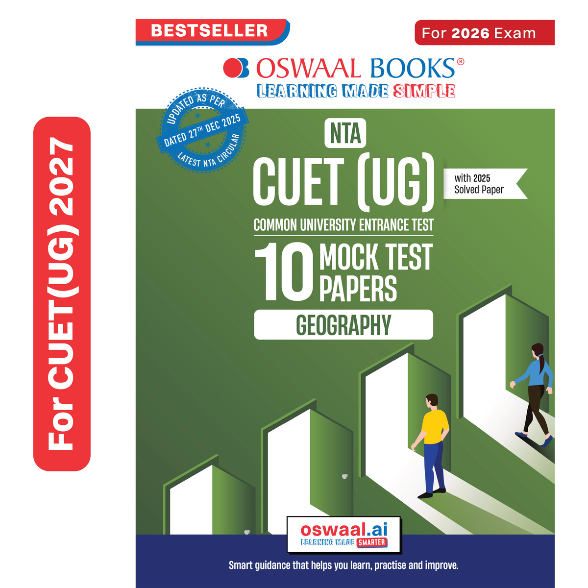 Oswaal NTA CUET (UG) 10 Mock Test Papers Geography For 2026 Exam (Section-II) (as per latest 27 Dec., notification) | 500+ MCQs for Practice | Includes 2025 Paper- fully solved | With Oswaal AI