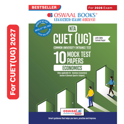 Oswaal NTA CUET (UG) 10 Mock Test Papers Economics For 2026 Exam (Section-II) (as per latest 27 Dec., notification) | 500+ MCQs for Practice | Includes 2025 Paper- fully solved | With Oswaal AI