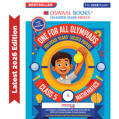 Oswaal One For All Olympiads Class 5 Maths Prep-Guide Book | Chapter-wise Previous Years' Solved Papers | Questions for SOF IMO & Other Olympiad Exams 2026 | With Sample Practice Papers & Oswaal.AI