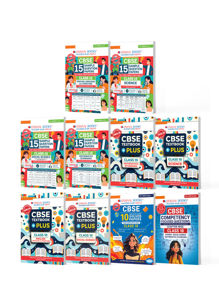 CBSE Class 10 Mega Study Pack (Set of 10 Books) | 15 Sample Question Papers + Textbook Plus + 10 Years’ Solved Papers + Competency Focused Questions (English, Maths Standard, Science, Social Science) | For 2026 Board Exams