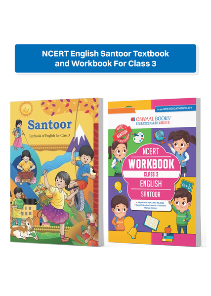 NCERT English Santoor Textbook and Workbook For Class 3 | Updated NCERT Pattern | Includes Mind Maps & Revision notes | Teachers Manual (Set of 2 books) Latest Edition