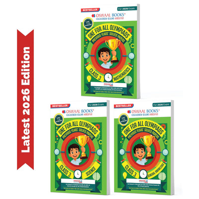 Oswaal One for All Olympiads | Class 3 Maths, Science, GK | Chapter-wise Previous Years' Solved Papers | Prep-Guide With Level 1, 2 & Achievers Section (Set of 3 Books) For 2026 Exam