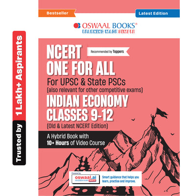 Oswaal NCERT One For All Book for UPSC & State PSCs | Indian Economy Classes 9-12 (Old & New NCERT Edition)