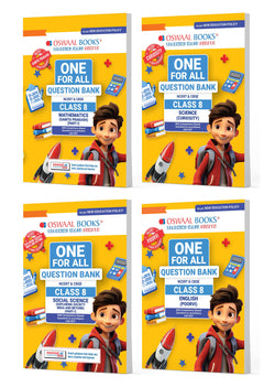 One For All Question Banks NCERT & CBSE Class 8 (Set of 4 Books) Mathematics Part-1, Science, Social Science Part-1, And English (For Latest Exam)