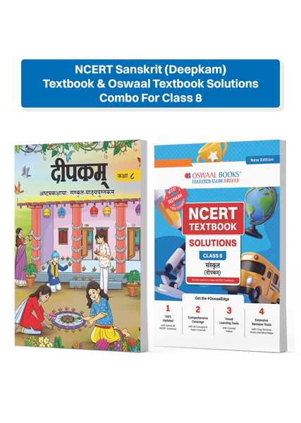 NCERT Sanskrit (Deepkam) Textbook & Oswaal Textbook Solutions Combo For Class 8 | With Mind Maps & Mock Papers | All Concepts & Topics Covered | Set of 2 Books (For 2026 Exam)
