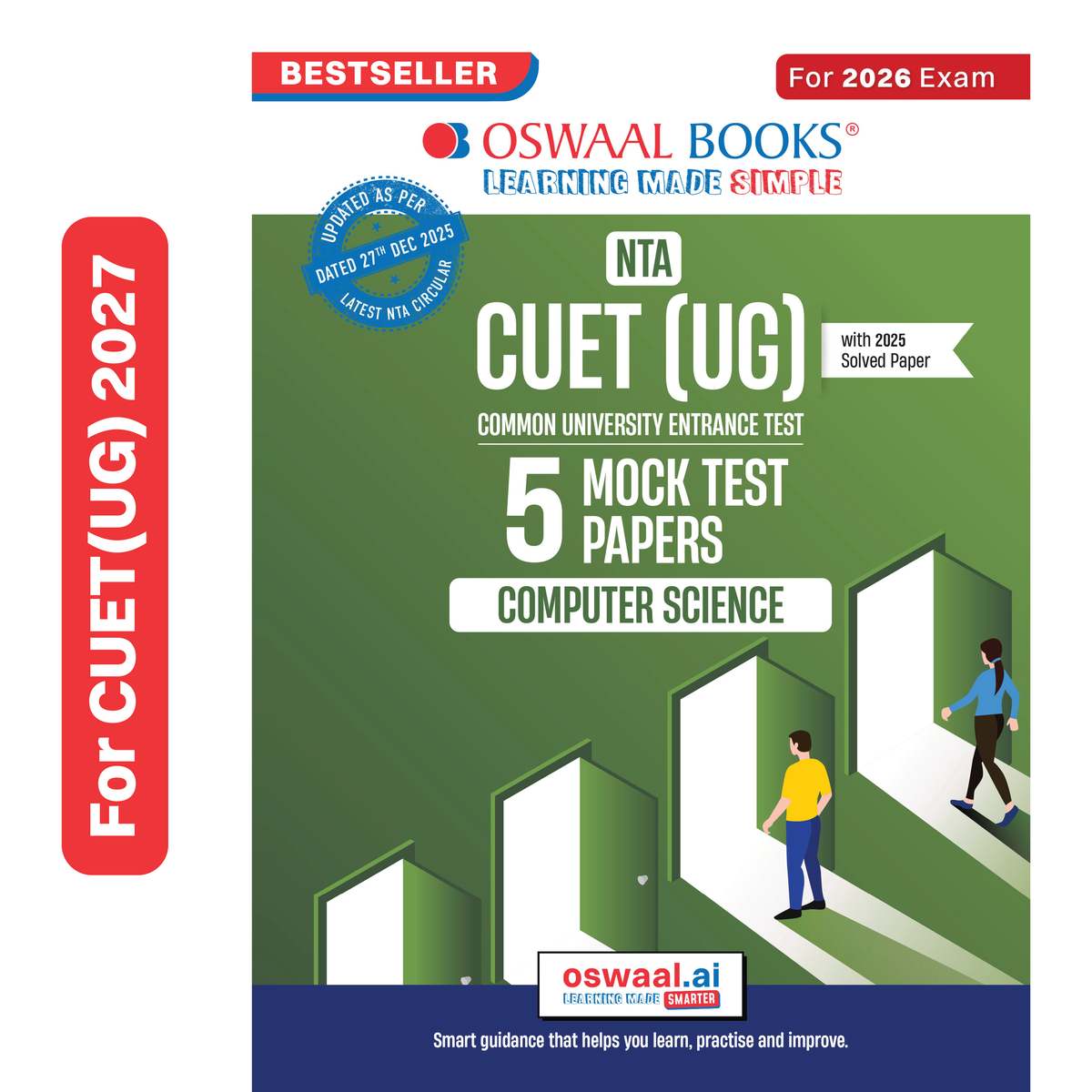 Oswaal NTA CUET (UG) 5 Mock Test Papers Computer Science For 2026 Exam (Section-II) (as per latest 27 Dec., notification) | 300+ MCQs for Practice | Includes 2025 Paper- fully solved | With Oswaal AI