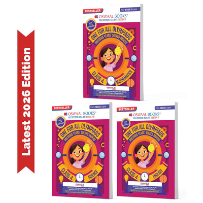 Oswaal One for All Olympiads | Class 4 Maths, Science, English | Chapter-wise Previous Years' Solved Papers | Prep-Guide With Level 1, 2 & Achievers Section (Set of 3 Books) For 2026 Exam